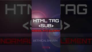 Information about html sub tag with practical || in English|| #shorts || #web_coding || #html