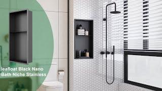 leafloat Black Nano Bath Niche Stainless Steel