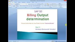 SAP SD: Billing Output Determination process and Configuration