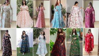 Winter Printed Frock Designs/ Long Frock Designs/ Casual Printed Frock Designs