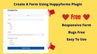 The Best Plugin To Create A Contact Form || Happyforms plugin || Responsive Form