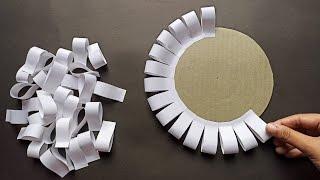 White paper flower wall hanging craft ideas/ Easy and beautiful wall hanging/ home decoration