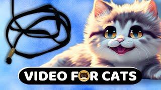 CAT GAMES - Black String. Video for Cats to Watch | CAT TV | 1 Hour.