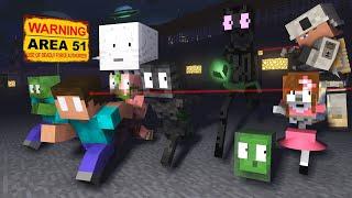 Monster School : Raiding Area 51 - Minecraft Animation