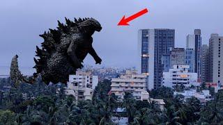 Penampakan Kehadiran Gozilla Masuk Kota - Gozilla Mengamuk