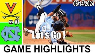 #12 Virginia vs. #4 North Carolina Game Highlights (6/14/24) NCAA Baseball -Double Elimination Round