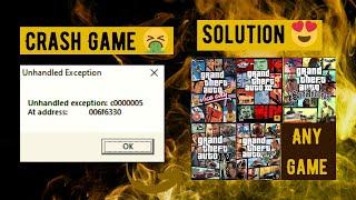 How To Fix unhandled exception c00005 Error in GTA Vice City || How To Fix GTA Vice City Crash in PC