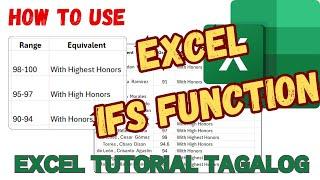 Paano gamitin ang IFS Function sa Excel sa paglalagay ng Academic Excellence Awards?