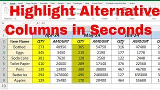 Excel Trick to Highlight Alternative Columns in Seconds in Excel#exceltricks #exceltips