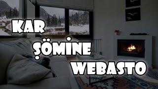 1,5 Hour Snowstorm and Webasto Heater Sound (Bonus: Fireplace)