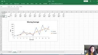 Moving average on excel