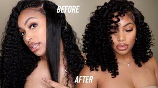 HOW TO GET PERFECT BOMBSHELL WAND CURLS | Bed Head Wand Curler | UNICE V- Part Wig + 3 Styles in 1