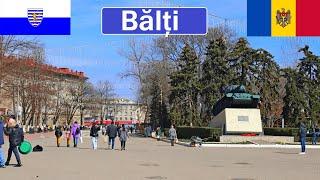 Moldova, Bălți walking in city centre pedestrian avenue 2024 [4K]