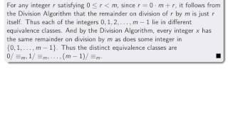 Section 3.2, part 5 Equivalence classes of modular arithmetic