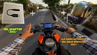 DJI osmo action 3 & 4 mic problem solved | USB-C to 3.5mm mic adapter | clear Motovlogging setup