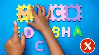 A to D Alphabet Puzzle | Kids Learning English Activities | A to Z Alphabet with Building Blocks |