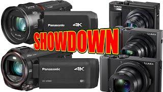 Panasonic VX981 vs VX1 WXF1 camcorders vs LX10 ZS80 ZS200 compact pocket cameras for video compared