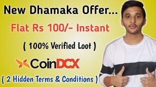 New Dhamaka loot | 100 Cashback direct in Bank | CoinDCX Go Offer | Earn Free Bitcoin | CoinDCX Go