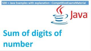 Write a java program to find sum of digits of a number ?