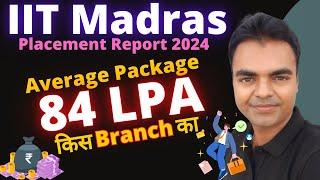 IIT Madras Placements Report 2024, Average Package for BTech CSE, MTech Average Package, PhD #btech