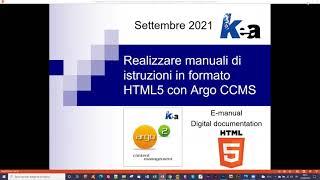 Come realizzare manuali di istruzioni in HTML5 da Argo CCMS - Prima puntata