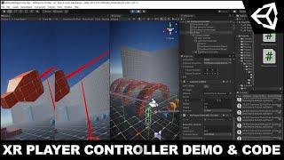 Unity3d XR Player Controller With Walk, Run, Physics Jump, Snap Rotation, And Grab Functionality.
