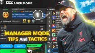 MANAGER MODE TIPS and TACTICS IN FC MOBILE (fc champion in only one day) 