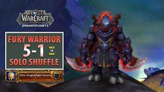 Back to Back 5 - 1 (Solo Shuffle) from 2310 to 2438 - Fury Warrior WoW Dragonflight PVP