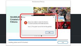 Setup was unable to create the directory -Error 2: The system can not find the file specified -Fixed