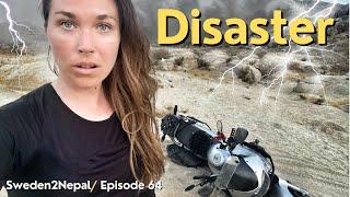 Crashed my Motorcycle & got Stuck in a Thunderstorm | Saudi Arabia | [E64]