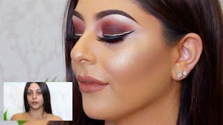 Client Tutorial - Gold Glitter Liner Matte Eyeshadow - Using Morphe Jaclyn Hill Palette -