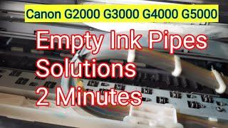 Canon G2000 G3000 G4000 G5000 Series Printer Ink Pipe Empty Solutions I Fix empty ink pipes error