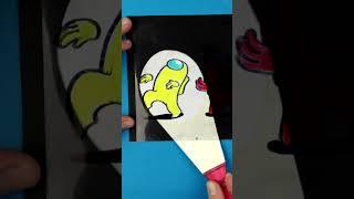 Among Us Reveal Imposter in the Dark with a Flashlight Game DIY!  Easy Paper Craft Idea #shorts