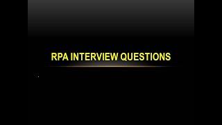 RPA Interview Questions||Automation Anywhere