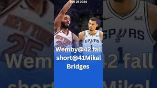 nba  highlights today #Wemby#Mikal Bridges#basketball #nba #sports #shortvideo #shortvideo #shorts