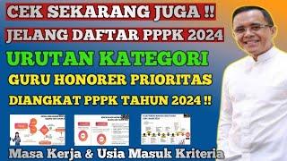 JELANG PENDAFTARAN PPPK 2024 !! URUTAN KATEGORI GURU HONORER PRIORITAS DIANGKAT PPPK 2024