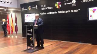 Ministro Arias Cañete felicita a Fruit Attraction en su V Aniversario