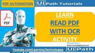 UiPath Tutorial || Day 58 : Read PDF with OCR Activity  || PDF Automation Activities