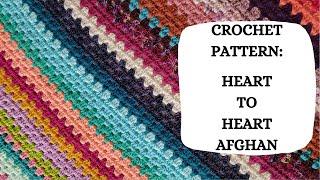 Crochet Pattern: Heart To Heart Afghan | Tutorial, DIY, Beginner Crochet,Easy Crochet Blanket,Cute 