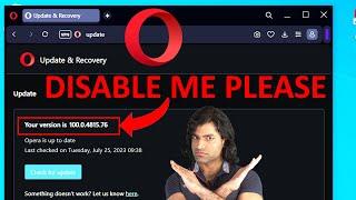How to Prevent Opera Browser from Automatically Updating