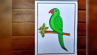 Parrot drawing || How to draw easy parrot step by step