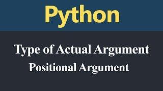Positional Argument in Python (Hindi)