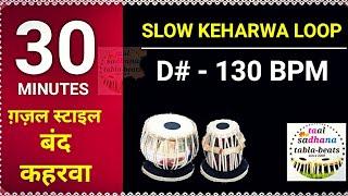 Ghazal style Band Keharwa Loop for practice d# 130 BPM  बंद कहरवा ठेका रियाज़ के लिए