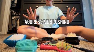 ASMR FAST & AGGRESSIVE BRUSHING (CAMERA, CARPET, BEHIND CAMERA) NO TALKING