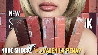 Probamos los NUEVOS TONOS Nude Shock de los Super Stay Vinyl Ink de Maybelline | Stephanie Soria