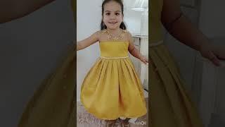 VESTIDO INFANTIL DOURADO TULE ILUSION - CASAMENTO FORMATURA