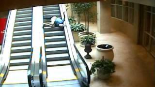 Old Man Is So Epic He Falls Up The Escalator