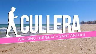 Walking on the Beach Sant Antoni in Cullera in Spain