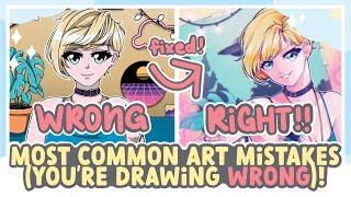 Most Common Art Mistakes (YOU'RE DRAWING WRONG!) || SPEEDPAINT + COMMENTARY