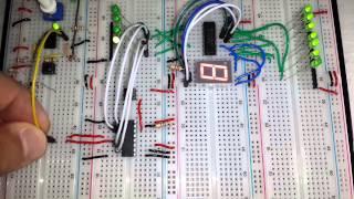 Counter Up Down 0 to 9 using SN74LS192N, SN74LS247N and 1 Digit Segment LED Display